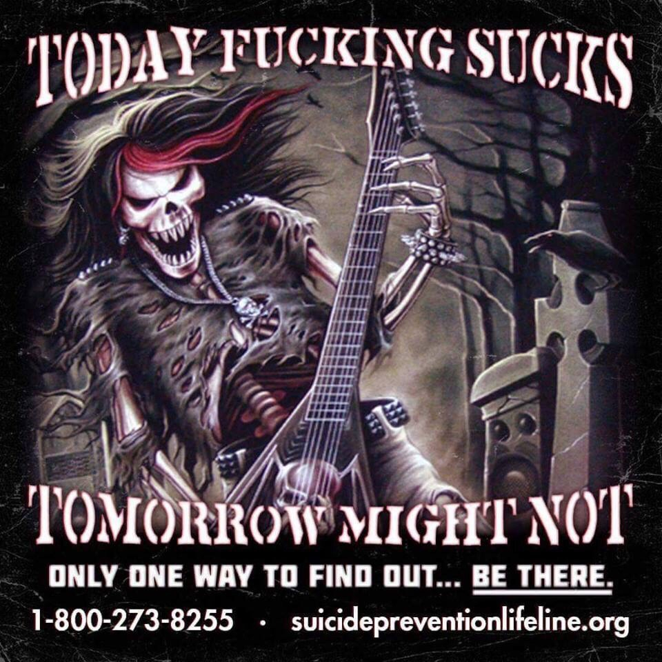 Rock skeleton Suicide Prevention Lifeline free ad