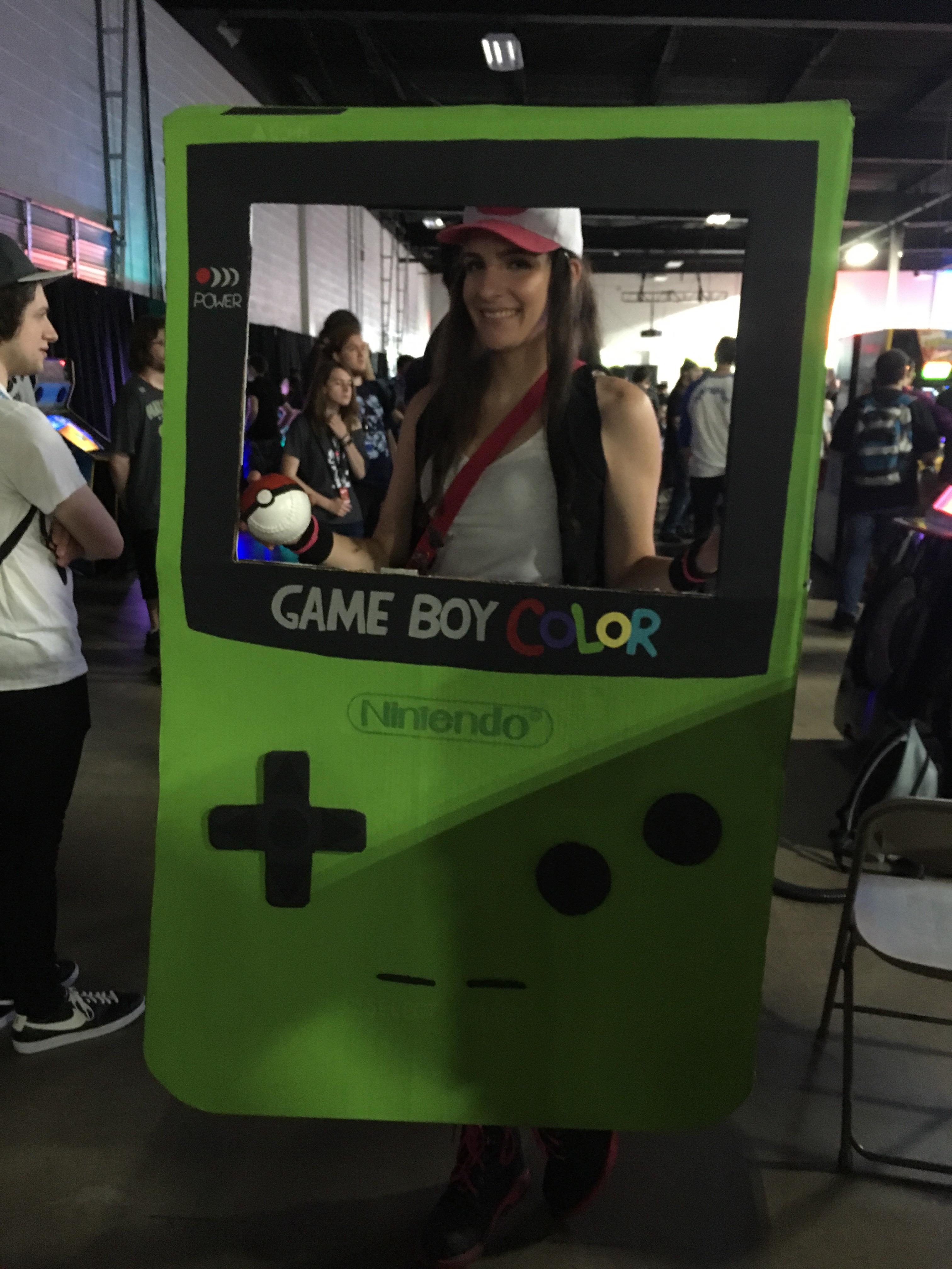 Game Boy Color cosplay too many games