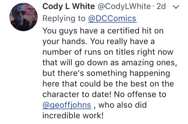Cody L White's response to Hawkman
