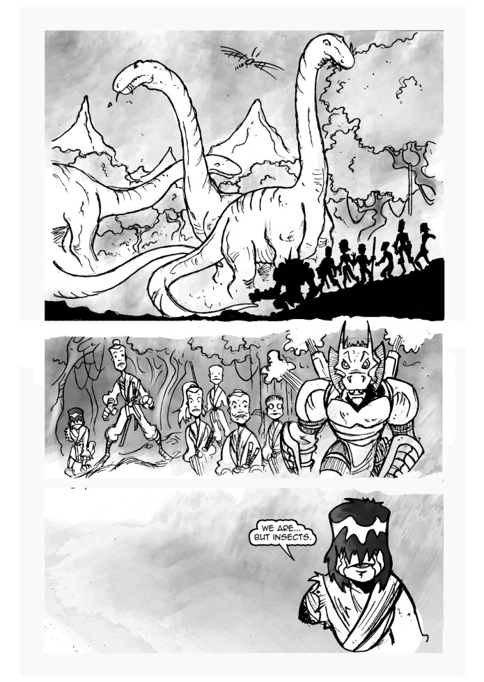 Samurai and Dinosaurs sample page No. 5 dinosaurs enter the equation